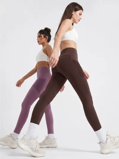 Juyitang Outer-Wear Peach Butt Thin Style Running Lift Hip Sports Fitness Tight Mesh Side Pocket Yoga Pants - 4