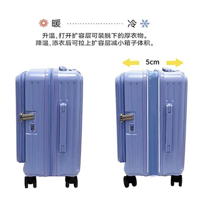 3-Piece Side-Opening Luggage Set with Expandable Combination Lock Trolley - 4
