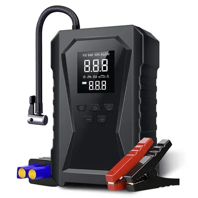 Araç acil çalıştırma güç kaynağı ve hava pompası hepsi bir arada cihaz 12V taşınabilir kablosuz araç elektrikli hava pompası - 8