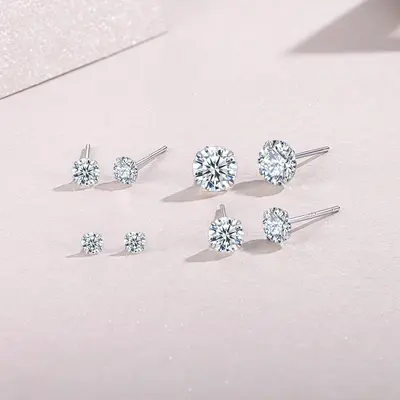 S925 moissanit küpe hipoalerjenik kütikül piercing - 4