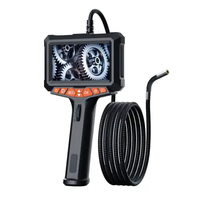 360-Grad-Drehung High-Definition 5-Zoll großer Bildschirm LED-Objektiv wasserdichte Kamera-Sonde drehbarer Rohrerkundungs-Endoskop