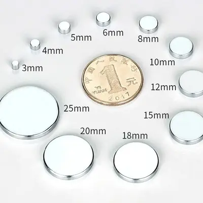 Round neodymium magnet, nickel-plated, strong mini fridge magnet