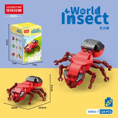 Insect Building Block Model, Compatible with Lego Small Bricks, Educational Toy - 12