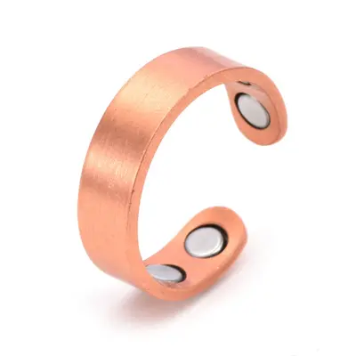 Rotkupfer-Magnet-Armreif und Ring-Set, offenes Design