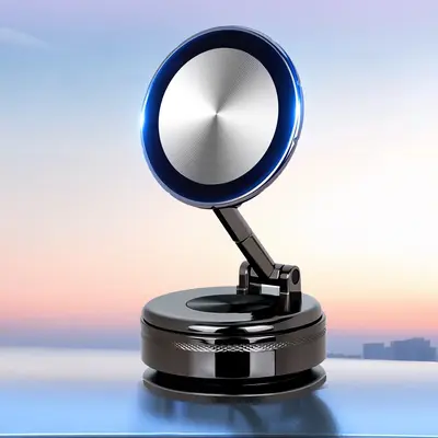 Ultra-Thin Alloy Magnetic Car Phone Holder, Tri-Fold, Vacuum Mount - 9