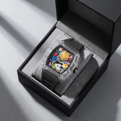 Men's barrel-shaped quartz wristwatch, steel band, waterproof