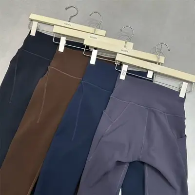 Women's High-Waist Leggings, Thickened Soft-Brushed Fabric, Side Pockets, Yoga Pants - 4