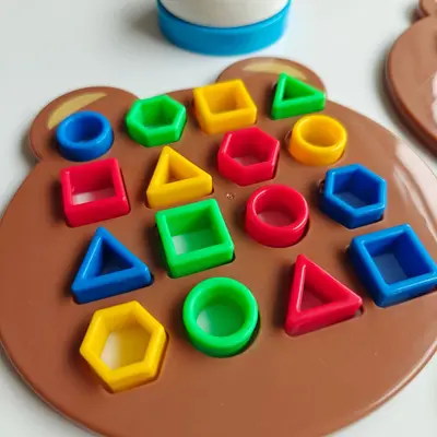 Mini Bären Paarungsspiel Kinderfrühförderung Lernspielzeug geometrische Formen Montessori-Bildung Denktraining Bausteine Kampfspiel - 4