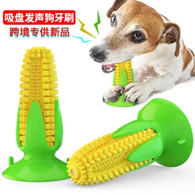 Mısır Şeklinde Sesli TPR Köpek Diş Kaşıma Çubuğu, Emme Kaplı, Diş Fırçası - 4