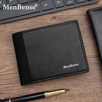 Men's Short Patchwork Wallet with Multiple Card Slots Multifunctional - 1