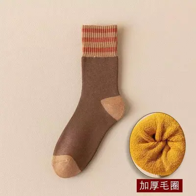Women's Terry Socks, Thick Velvet Warm, Autumn and Winter - 11