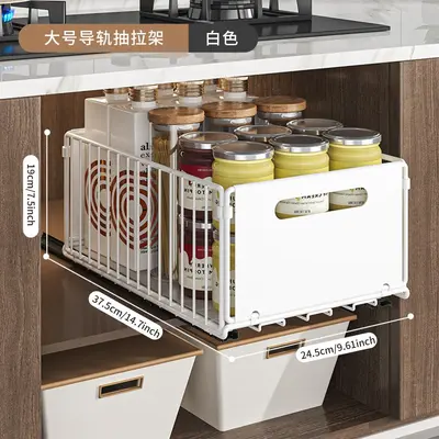 Çekilebilir mutfak depolama rafı ve baharat organizer - 10