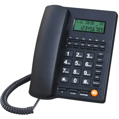 Shenzhen Telefon Hersteller Büro Haus Festnetztelefon mit Anruferanzeige, batterielos, LCD-Helligkeit einstellbar