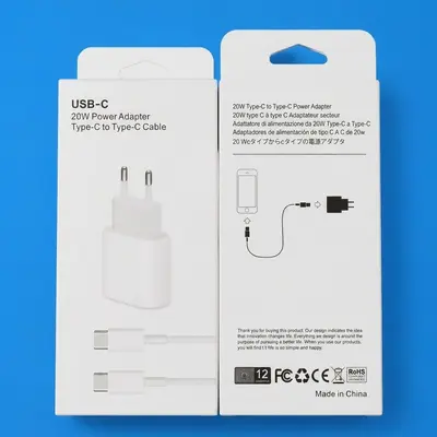 EU Standard PD 20W Charger for iPhone, Fast Charging - 12