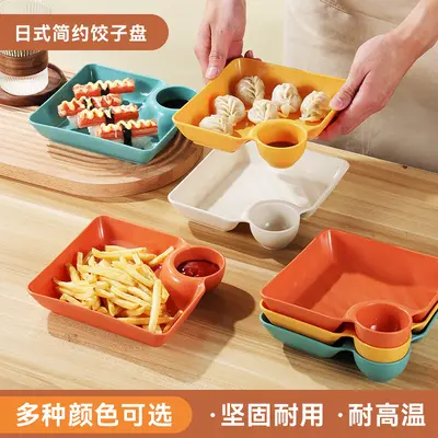 Japon Tarzı Mandu Tabağı Soslu Ayrık Bölmeli Atıştırmalık Servis Tabağı