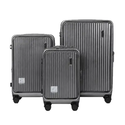 Strictly Selected Handgepäck-Koffer ABS+PC Laptop-Fach Passwort Reisekoffer 20 Zoll Business Frontöffnung Trolley-Koffer