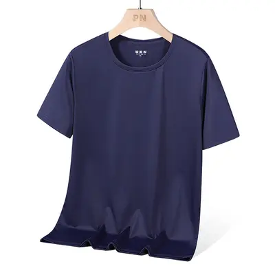 Herren-Laufshirt aus Eisseide, kurzarm, locker, elastisch, schnelltrocknend, Plus Size - 12