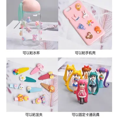 Round transparent acrylic double-sided adhesive container, nano dot glue
