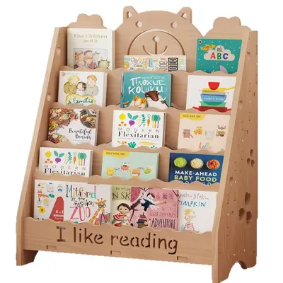 Grenzüberschreitender massiver Holzregal-Ablageregal Kindergarten-Spielzeugschrank Spielzeugaufbewahrungsregal Montessori-Kinderregal Bilderbuchregal
