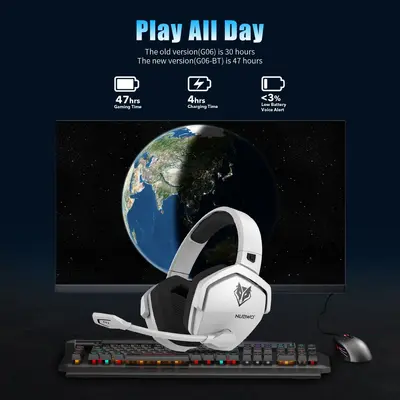 NUBWO G06 Kabelloses Gaming-Headset, Stereo, 2.4G und Bluetooth