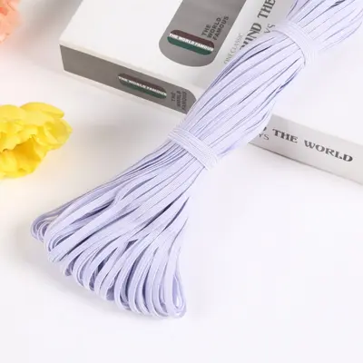 Polyester Yassı Yüksek Elastikiyetli Elastik Bant, Siyah ve Beyaz - 5