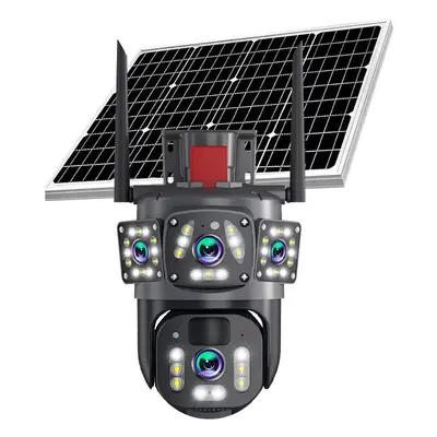 Triple-Screen Solar Monitoring Camera Ultra-Clear 360° Intelligent Outdoor Night Vision Remote Access