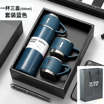 304 Stainless Steel Insulated Cup, Large Capacity, Three Lids, Gift Box - 8