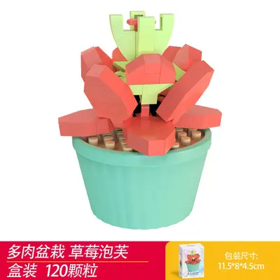 Succulent Potted Plant Model Micro Particle Building Blocks for Kids - 12