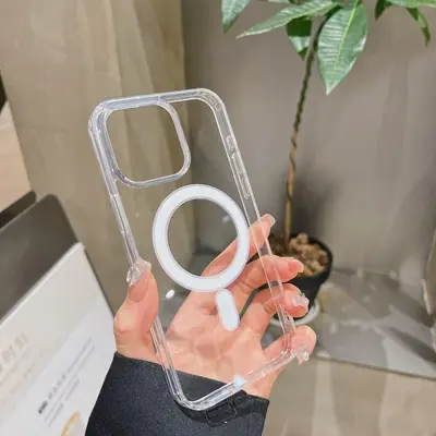 适用iPhone17Promax亚克力透明磁吸手机壳苹果16大孔15防摔保护套 - 7