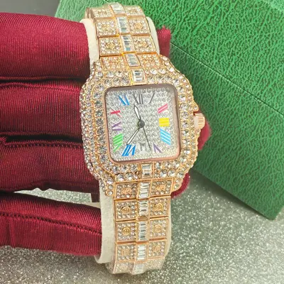 Herren-Quarzuhr, diamantbesetzt, Hip-Hop-Stil, Luxusdesign - 12