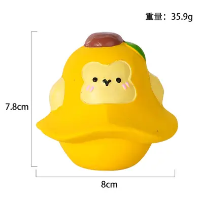 Latex Dog Toy Set, Squeaky, Bite-Resistant, Fruit and Animal Shapes - 9