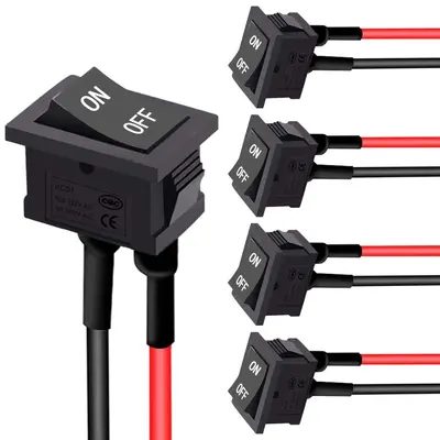 KCD1 Boat Rocker Power Switch, 2-Pin 2-Position, Black - 8