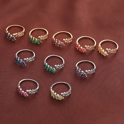 Beliebte, meistverkaufte, schlichte, modische und kreative Blatt- und Weizenähren-Design, elegant, leicht und luxuriös, vielseitiger offener Ring für den täglichen Gebrauch