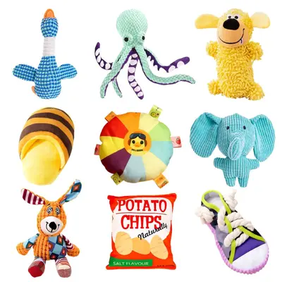 Plush Squeaky Dog Toy, Chew-Resistant Stuffed Figure for All Dog Sizes - 1
