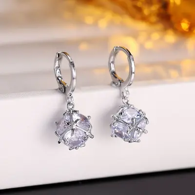 Zirconia women's earrings, luxury style, versatile - 8