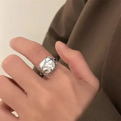 925er Silberring glatt für Damen nicht verblassend - 8
