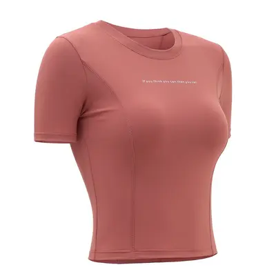 Yoga-Oberteil für Damen, Kurzarm-Crop-Top, schnelltrocknend, atmungsaktiv