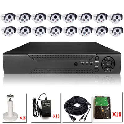 16-channel POE security camera kit 500GB hard drive AHD