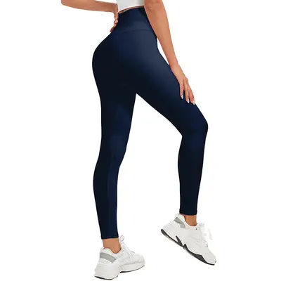 Dikişsiz Yüksek Bel Naylon Lycra Dokuz Ddörtte Bir Boy Yoga Taytı - 7