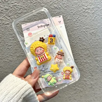 适用苹果18promax手机壳iphone17滴胶卡通星星人16pro新款X保护套