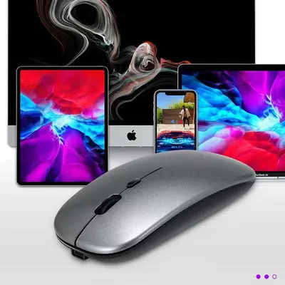 Fabrika çıkışlı sınır ötesi Bluetooth ışıklı mouse şarjlı sessiz ultra ince ofis tablet iş çift modlu kablosuz mouse