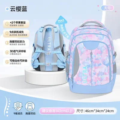 School backpack, ergonomic, dual-shoulder, large capacity, primary to high school - 12