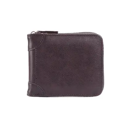 Men's Short PU Wallet with Card and Coin Compartments - 7