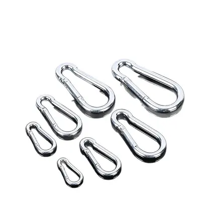 Spring Buckle Metal Safety Hook, Galvanized Pear-Shaped Carabiner