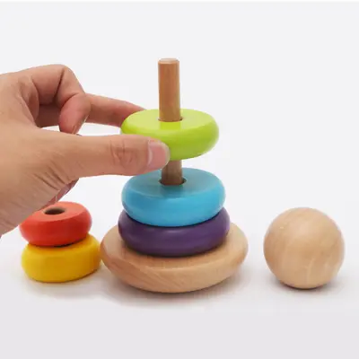 Ahşap erken öğrenme 3'lü set: şekil eşleştirme, gökkuşağı kulesı, boncuk labirenti - 5