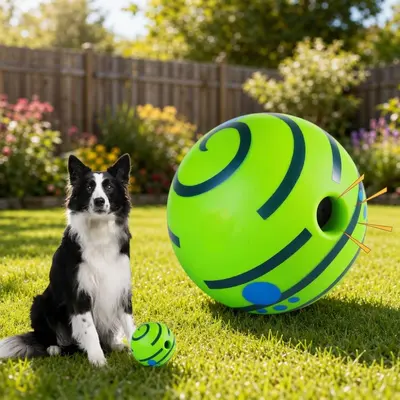 Chew-Resistant Pet Ball Dog Toy with Squeaker, Non-Electric
