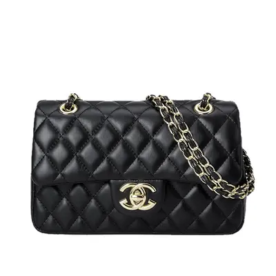 Genuine Leather CF Chain Small Single Shoulder Crossbody Bag for Women - 6
