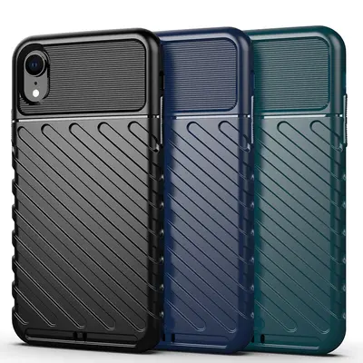 iPhone XR cep telefonu kılıfı için uygundur Apple XR cep telefonu kılıfı Thunder düşmeyi önleyici yumuşak silikon kalınlaştırılmış her şey dahil saf renk - 2