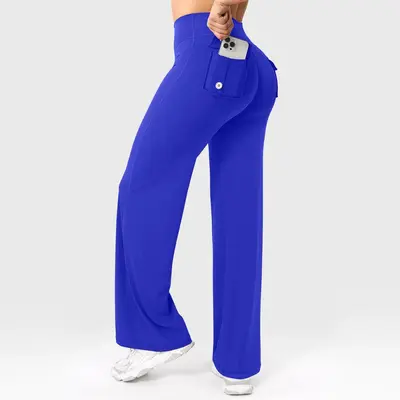 Highwaist-Yogahose mit Rückentasche mit Klappe, hochelastisch - 12
