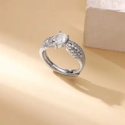 Sınır ötesi çok satan hafif lüks aşk açık yüzük abartılı tasarım zirkon çiçek fiyonk yüzük takı tedariki - 10
